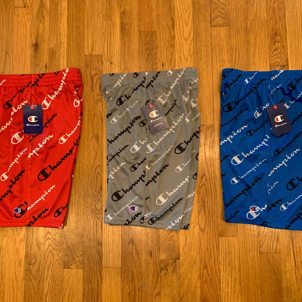 NWT 3 Pairs Champion Mesh Shorts Boys Size LARGE